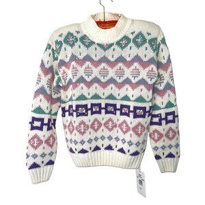 Koret Sweater Womens Size Small S Vintage Pastel Ramie Cotton Pullover NWT New